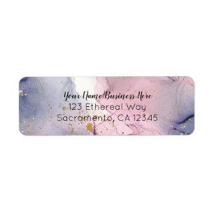 Étiquette Fantaisie Glam Dorée Rose Pervenche Éthérée