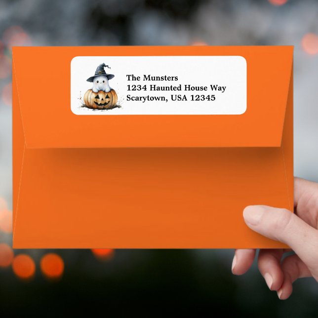 Étiquette Fantôme citrouille dans l'Halloween Casquette de W (Créateur téléchargé)