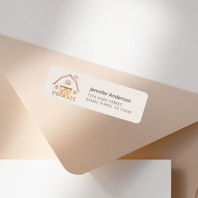 Étiquette Farm Animaux Meadow Friends Baby shower Adresse (Créateur téléchargé)