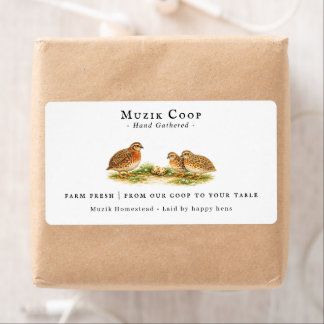 Étiquette Farm Fresh Quail Eggs | Monogram Egg Carton