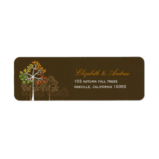 Étiquette fatfatin Automne Automne Automne Arbres Brown Étiq