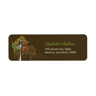 Étiquette fatfatin Automne Automne Automne Arbres Brown Étiq