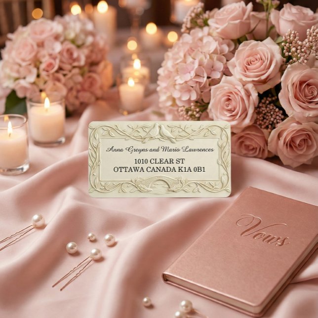 Étiquette Faux Bas-Relief  Wedding Return Address Labels (Créateur téléchargé)