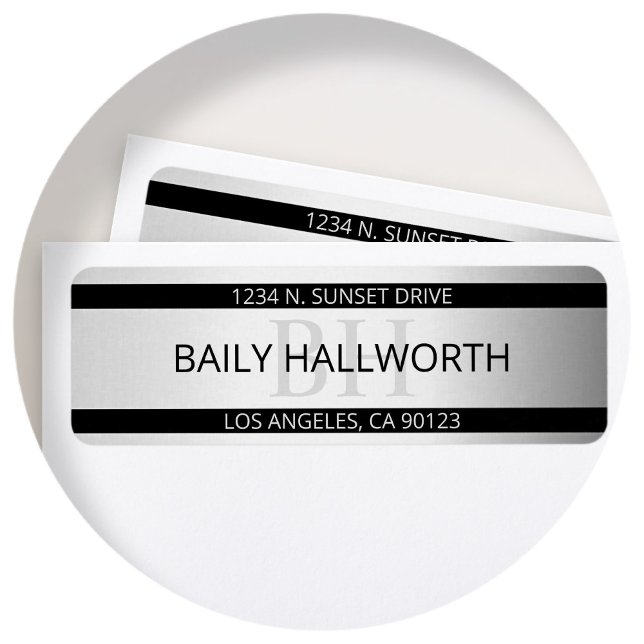 Étiquette Faux Contemporain Silver Ombre Grandes Tailles & N (Créateur téléchargé)