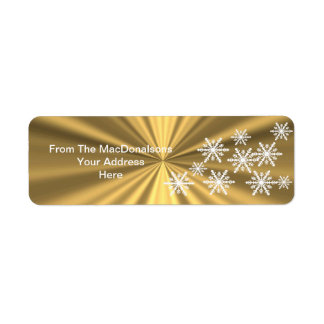 Étiquette Faux d'or et de flacons blancs personnalisés Noël