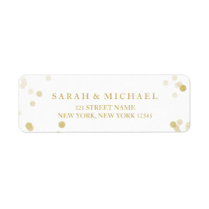 Étiquette Faux Gold Foil Confetti Personnalisé