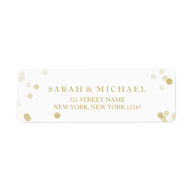 Étiquette Faux Gold Foil Confetti Personnalisé (Devant)