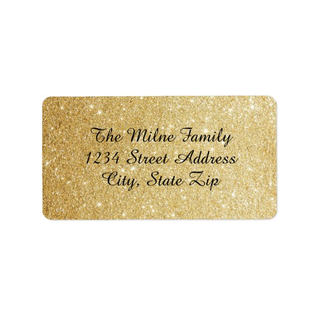 Étiquette Faux Gold Glitter - Address Labels (Devant)