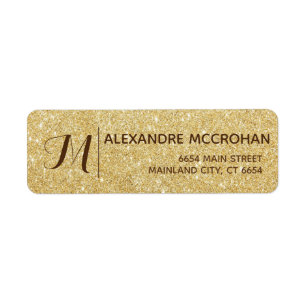 Étiquette Faux Gold Parties scintillant Foil Adresse de reto