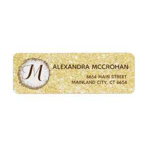 Étiquette Faux Gold Parties scintillant Foil Rose Adresse de
