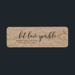 Étiquette Faux Kraft, Russe, aime le mariage étincelant<br><div class="desc">Cet élégant étiquette de mariage rustique présente les mots "laissez l'amour scintiller" en caractères gris foncé contre un kraft comme un arrière - plan motif. C'est génial pour étiqueter vos cadeaux de mariage. Il est facile de personnaliser : remplacez simplement le texte de l'espace réservé pour ajouter vos propres informations....</div>