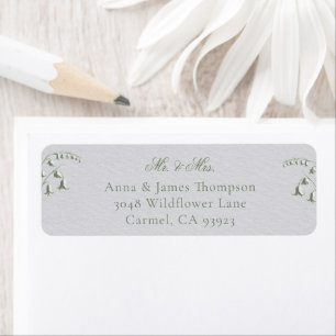 Étiquette Faux Label Adresse Classique Lily Valley