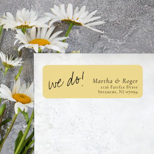 Étiquette Faux Or Calligraphie Adresse de Retour de Mariage