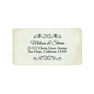 Étiquette Faux Parchemin Vintage Mariage simple et élégant