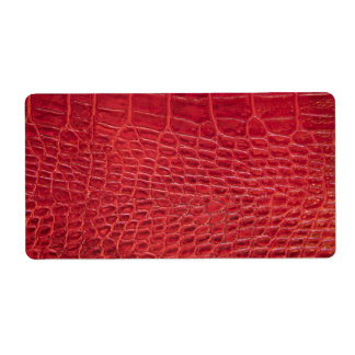 Étiquette Faux rouge alligator cuir