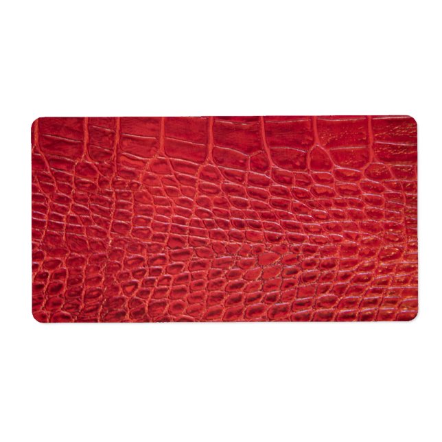 Étiquette Faux rouge alligator cuir (Devant)