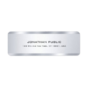 Étiquette Faux Silver Moderne Minimaliste Professionnel Élég