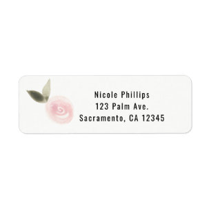 Étiquette Faveur de mariage floral de rose aquarelle moderne