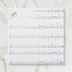 Étiquette faveur en feuille - Feuille de chanson N