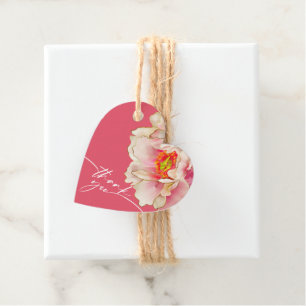 ÉTIQUETTE FAVEUR Pivoine Rose Corail Exotique