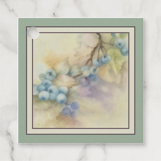 Étiquette Favor Aquarelle Myrtille — Sauge de Jard (Devant)