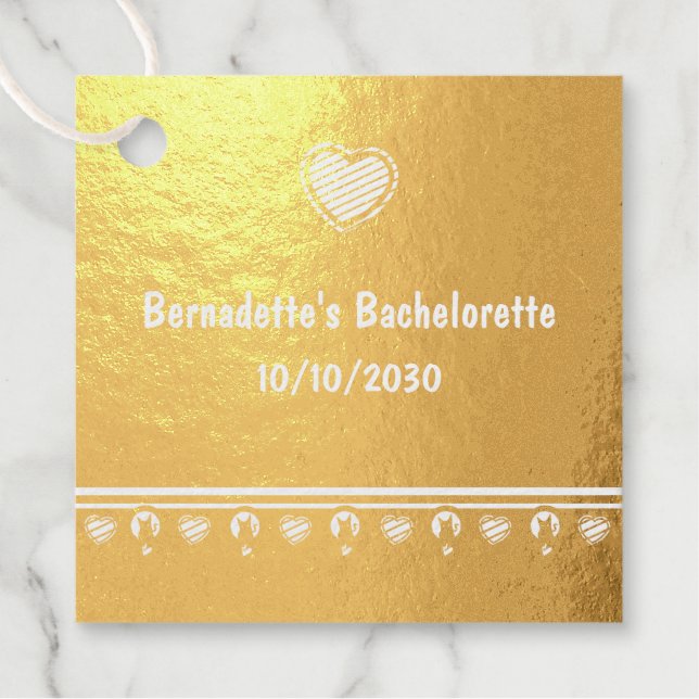 Étiquette Favor en feuille métallique Chat d'amour (Devant)