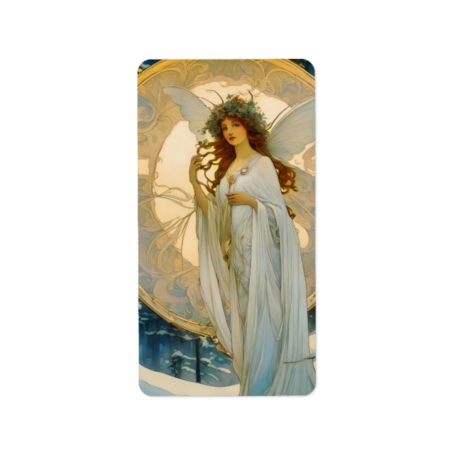 Étiquette fée d'hiver -artisanal (Devant)