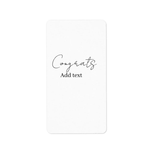 Étiquette Félicitations félicitations diplômé nom date  (Devant)