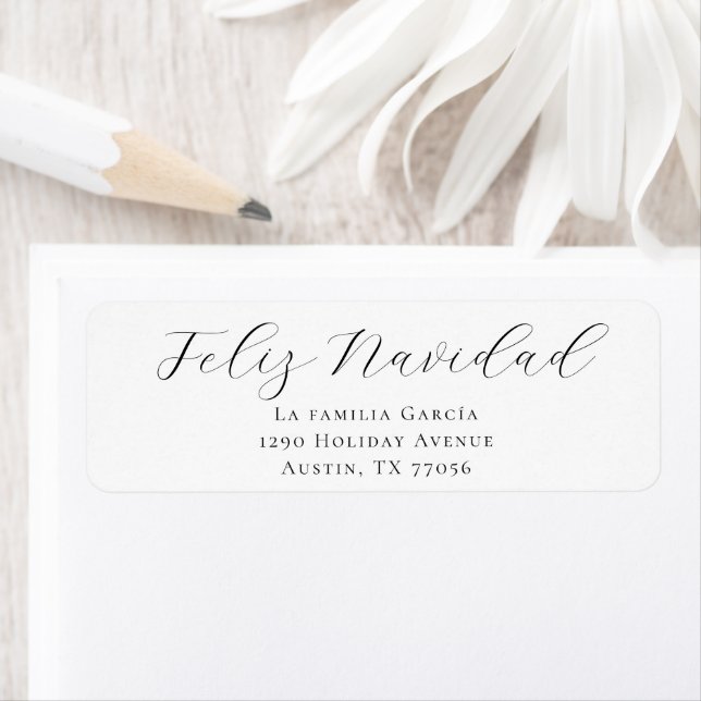 Étiquette Feliz Navidad Holiday Mail Return Address Label (En situation)
