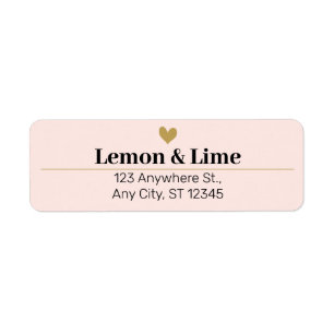 Étiquette Feminine moderne Blush Pink Business Retour Adress