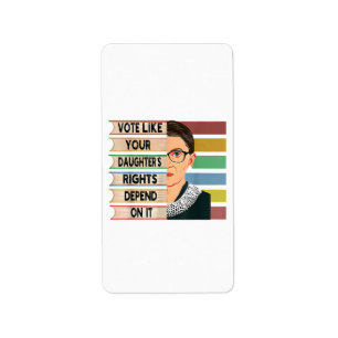 Étiquette Feministe Ruth Bader Ginsburg RBG Citation Girl Wi