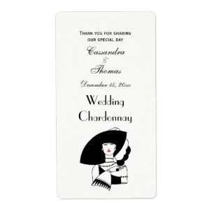 Étiquette Femme Art Déco au grand chapeau gants RL
