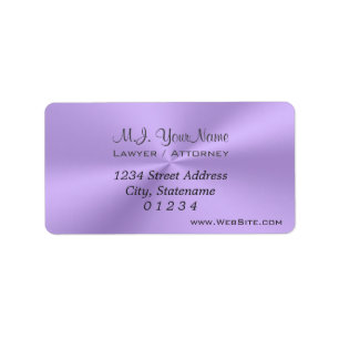 Étiquette Femme Attorney Luxury Lilac avec slogan