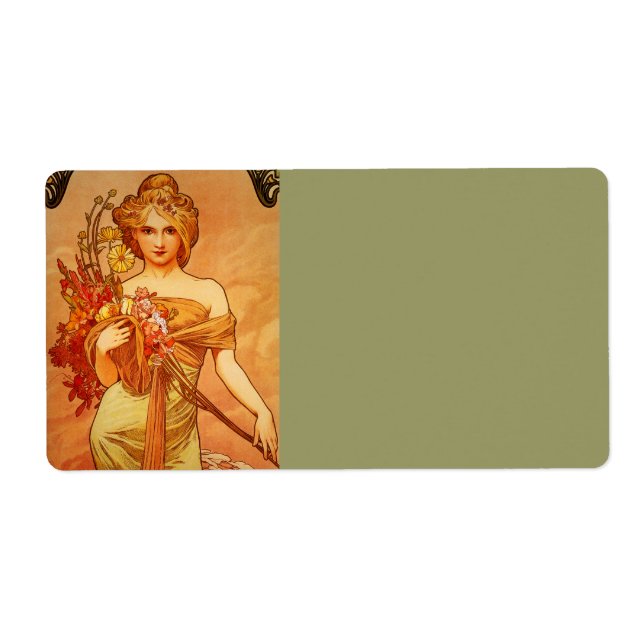 Étiquette Femme avec Bouquet orange (Devant)