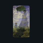 Étiquette Femme avec parasol par Claude Monet, Art Vintage<br><div class="desc">La promenade, Camille Monet et Son Fils Jean (Femme avec un Parasol) (1875) de Claude Monet est une vintage peinture impressionniste de famille de portrait. Une mère se promène avec son jeune enfant dans un champ ou dans une prairie printanière. Elle tient un parasol et porte une belle robe qui...</div>