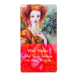 Étiquette FEMME ROMANTIQUE AVEC PÂTE DE PÂTE ÉCLAIRANTE, Rou