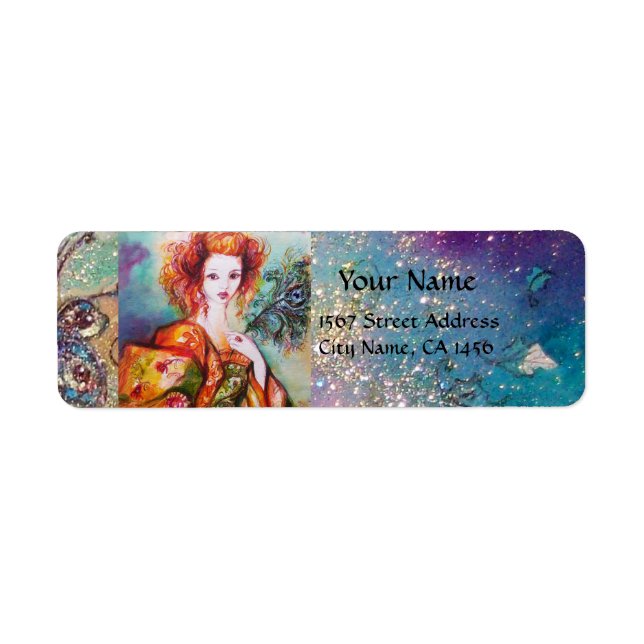 ÉTIQUETTE FEMME ROMANTIQUE AVEC PÂTE DE PEACOCK ÉCLANTE (Devant)