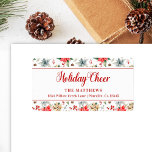 Étiquette Ferme Poinsettia Blanc Rustique Gite Cheveux<br><div class="desc">De la Farmhouse Poinsettia Christmas & Holiday Collection : Farmhouse Poinsettia White Rustic Holiday Cheer Étiquette de adresse, avec belle typographie Police "Holiday Cheer" Holiday Greeting, et le nom et l'adresse de famille personnalisée. Customisez facilement le texte pour ce joli Modèle étiquette de Noël. Dans 4 options de couleurs différentes,...</div>