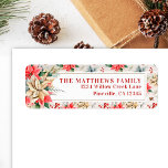 Étiquette Ferme Poinsettia Rustic Wood Adresse de retour<br><div class="desc">De la Farmhouse Poinsettia Christmas & Holiday Collection : Farmhouse Poinsettia Wood Rustic Chic Étiquette de adresse, avec Belle Typographie Police "Holiday Cheer" Holiday Greeting, et Nom et adresse de famille personnalisée. Customisez facilement le texte pour ce joli Modèle étiquette de Noël. Dans 4 options de colorway différentes, cette option...</div>