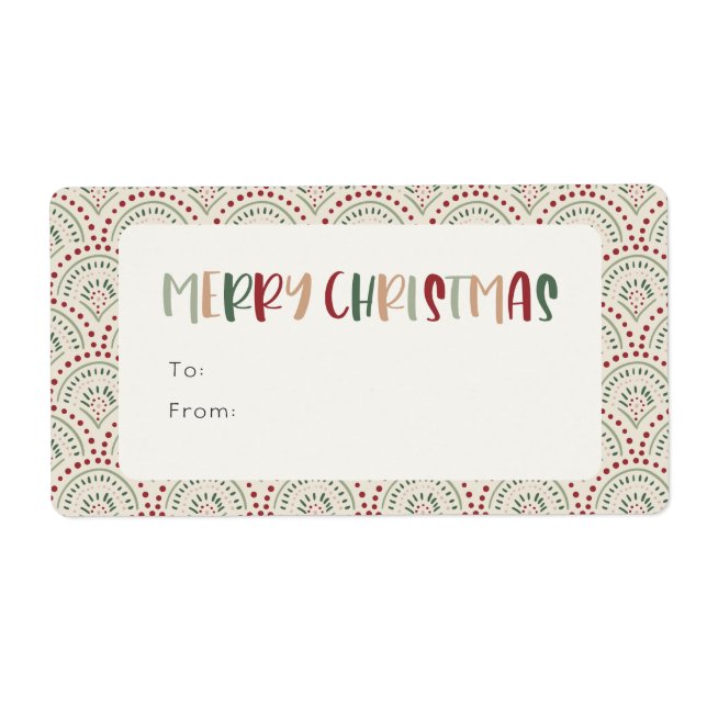 Étiquette Festif coloré Joyeux Noël Rectangle cadeau (Devant)