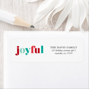 Étiquette Festif Rouge et Vert "Joyeux" Noël
