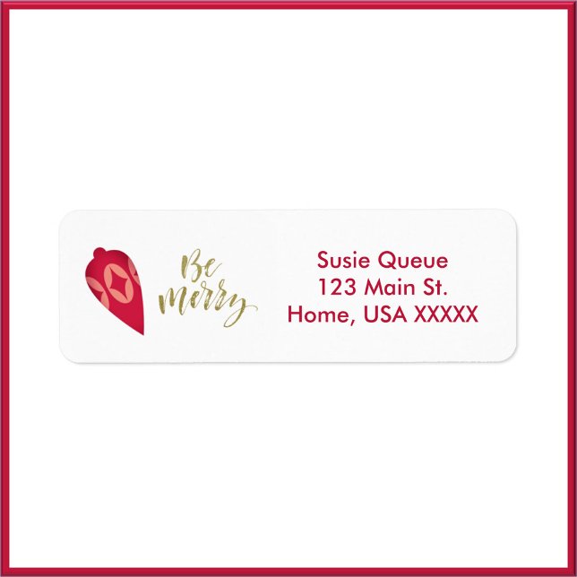 Étiquette Festive Berry Color Ornament Be Joyeux (Créateur téléchargé)