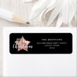Étiquette Festive Black Christmas Retourner l'adresse<br><div class="desc">Label d'adresse de retour Festive Noir Festif personnalisé.</div>