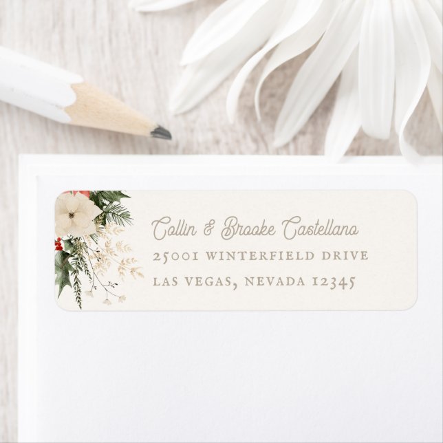 Étiquette Festive Foliage Holiday Adresse de retour (En situation)