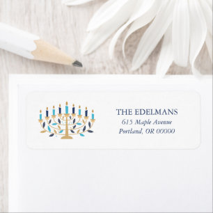 Étiquette Festive Menorah Hanoukka