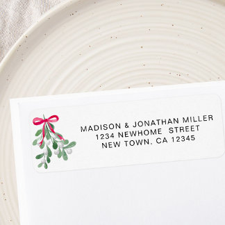 Étiquette Festive Mistletoe Return Address