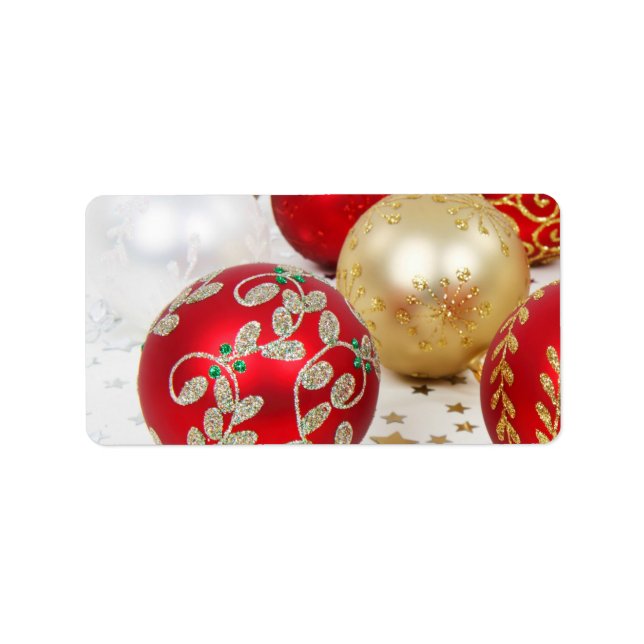 Étiquette Festive Noël Ornements Arrière - plan (Devant)