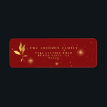 Étiquette Festive Red & Gold Starry Joyful Christmas<br><div class="desc">Envoyez à vos proches des Bonnes Fêtes chaleureuses avec ces étiquettes de Noël festifs,  rouges et or. Insérez facilement vos données personnelles et faites-les vous-mêmes.</div>