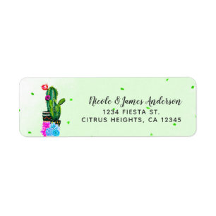 Étiquette Fête aux rayures vives Succulentes Cinco de Mayo