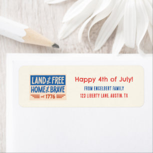 Étiquette Fête BBQ Patriotique Américaine 4 juillet Invités